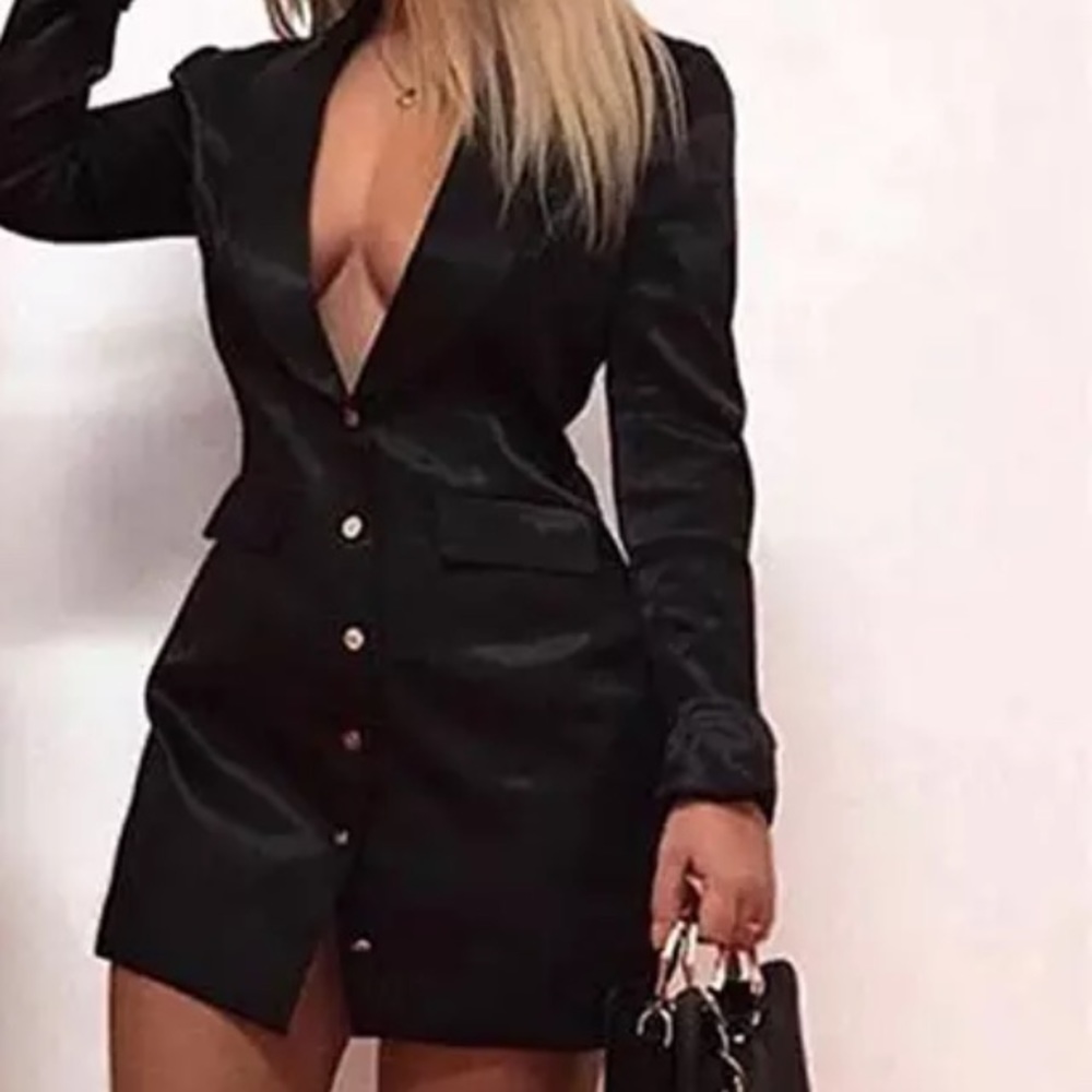 Satin Mini Blazer Dress